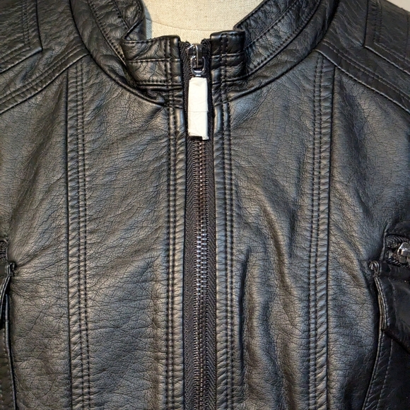 Women's brand new faux leather bomber jacket size XL - Picture 2 of 11